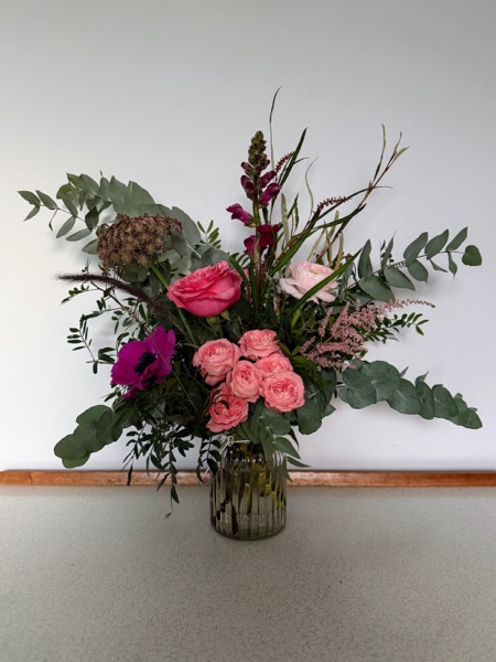 The Little Love bouquet - relaxed garden-inspired Valentine's bouquet with soft pink roses and eucalyptus - image 1