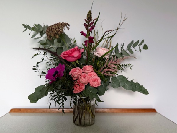 The Little Love bouquet - relaxed garden-inspired Valentine's bouquet with soft pink roses and eucalyptus - image 2