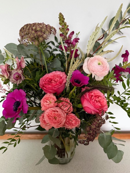 The Sweetheart bouquet - romantic Valentine's bouquet with ruffled pink roses and vibrant anemones - image 2