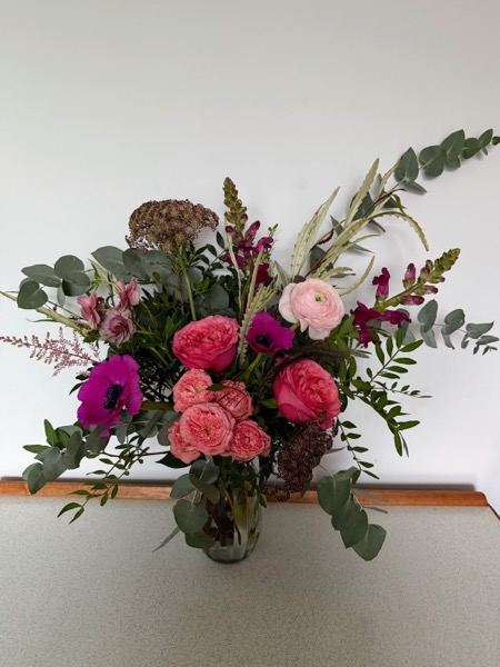 The Sweetheart bouquet - romantic Valentine's bouquet with ruffled pink roses and vibrant anemones - image 8