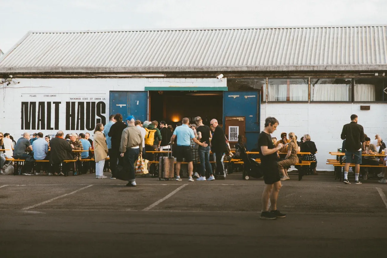 Exterior of the Malt Haus at Pillars Brewery in Walthamstow